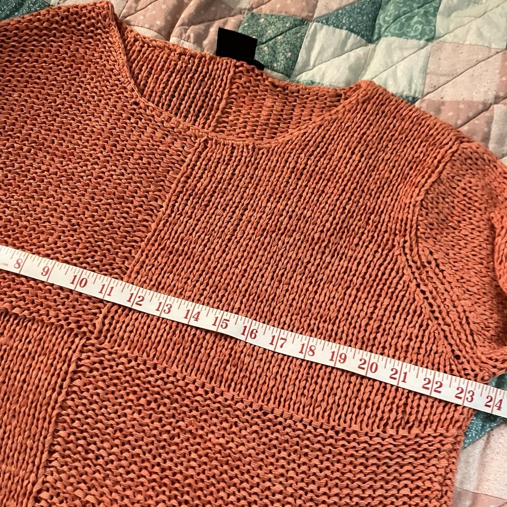 Y2K Blueberry Hill Orange Sweater Womens XL Slouchy Boho Fall Transition Layer - Picture 6 of 7